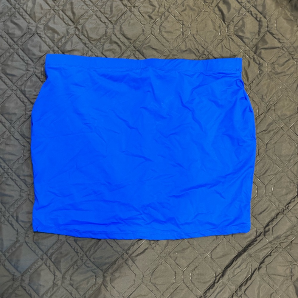 Skims Sporty Zipper Swim Skirt Cover Up Cobalt Blue Size Large NWTSkims